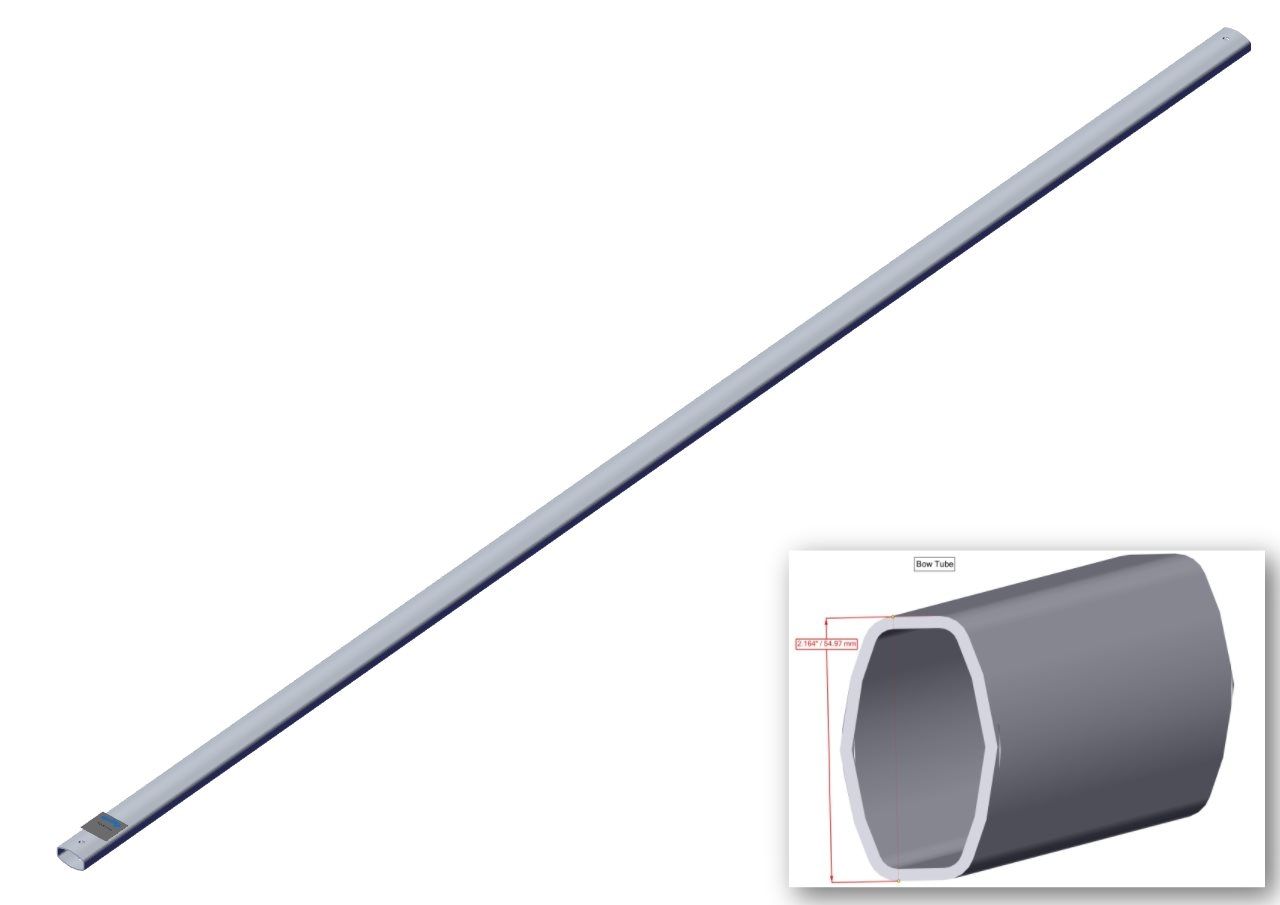 Wide top tube for tarp bow 103 1/2"